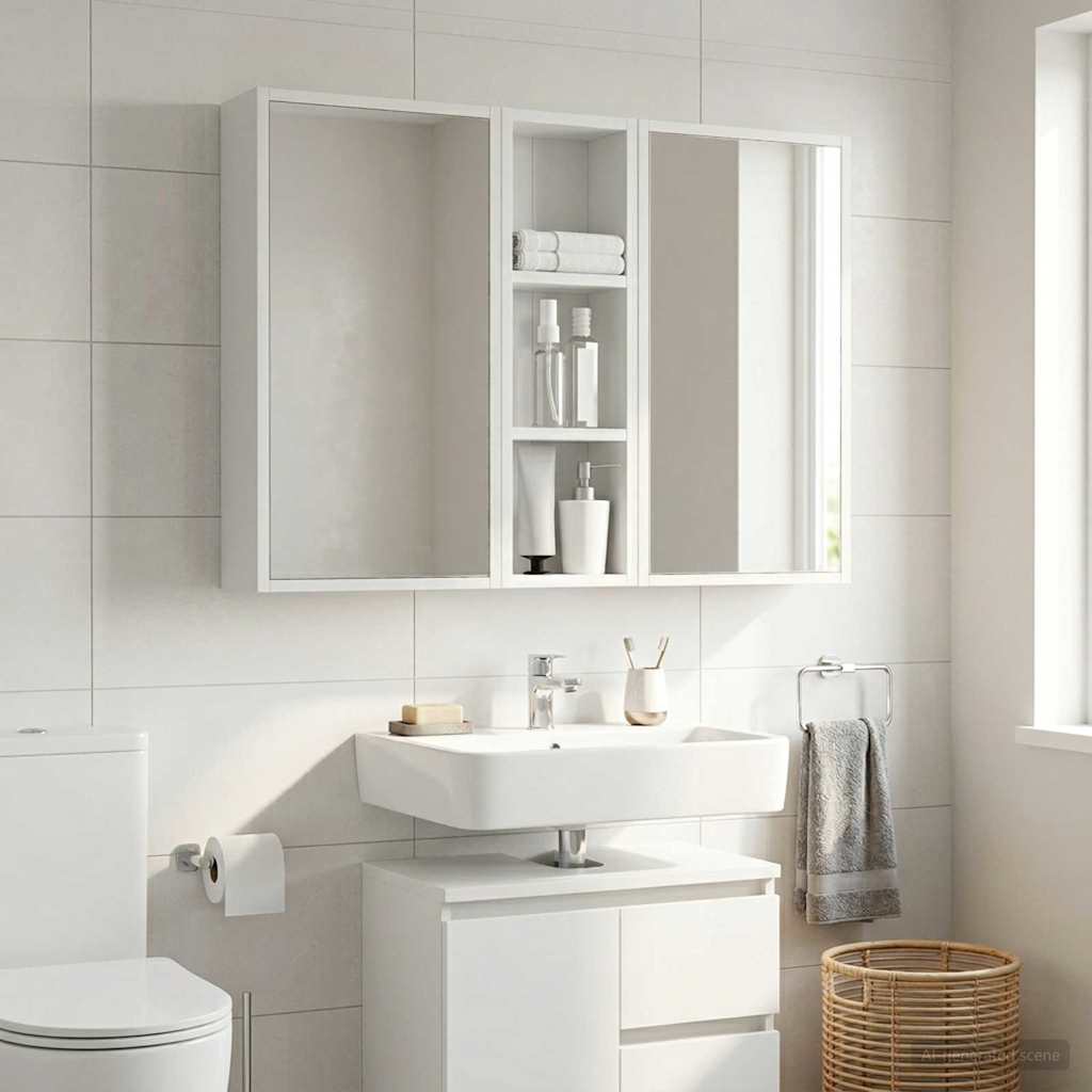 Armadio da bagno a muro Bianco 20 x 10 x 60,5 cm | homemem39