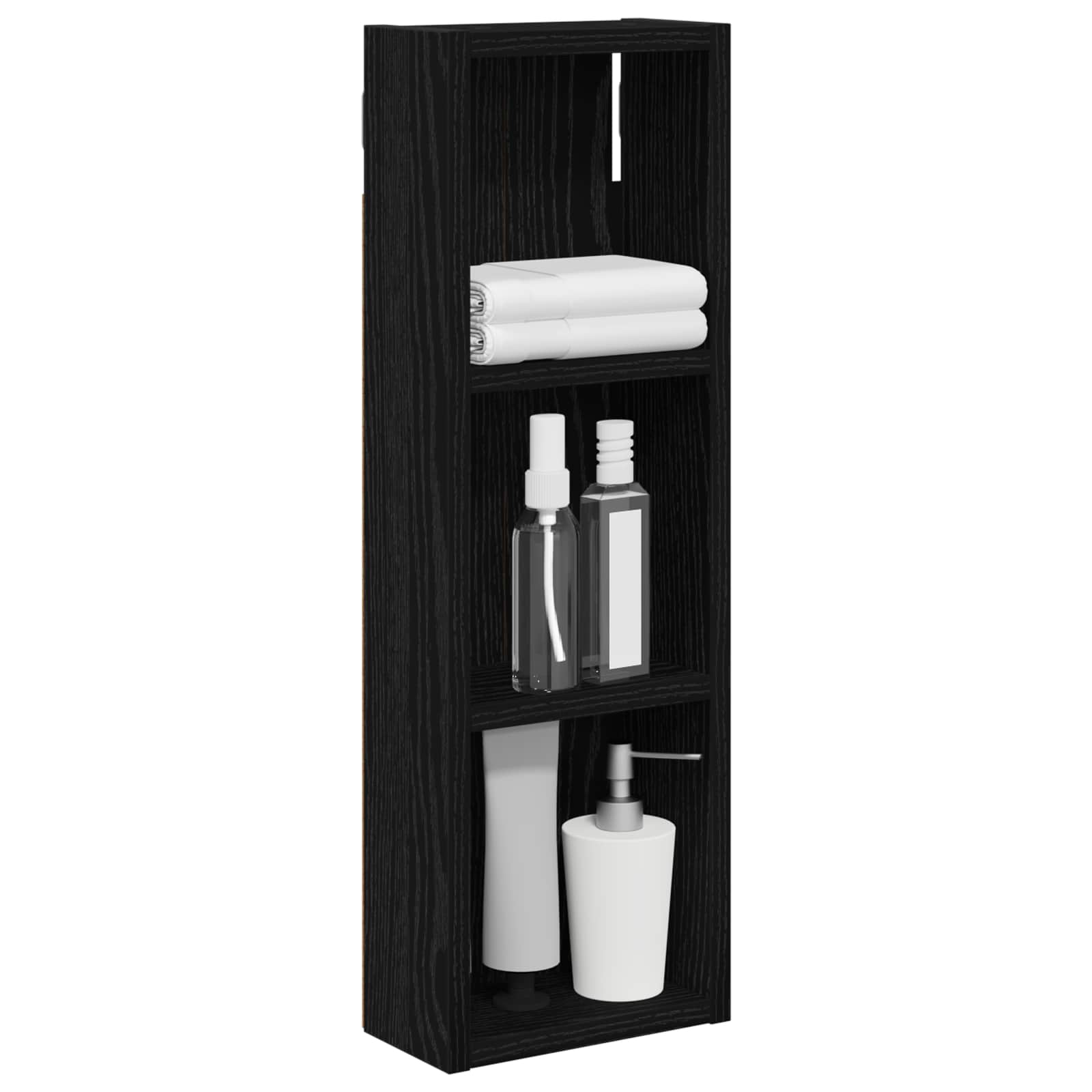 Armadio da bagno a muro Rovere Nero 20 x 10 x 60,5 cm | homemem39