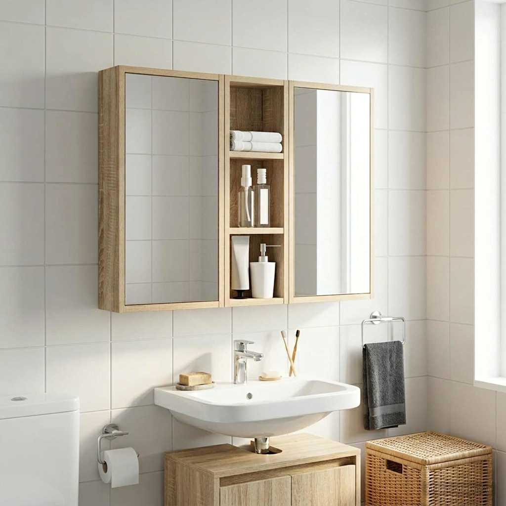 Armadio da bagno a muro Rovere Sonoma 20 x 10 x 60,5 cm | homemem39