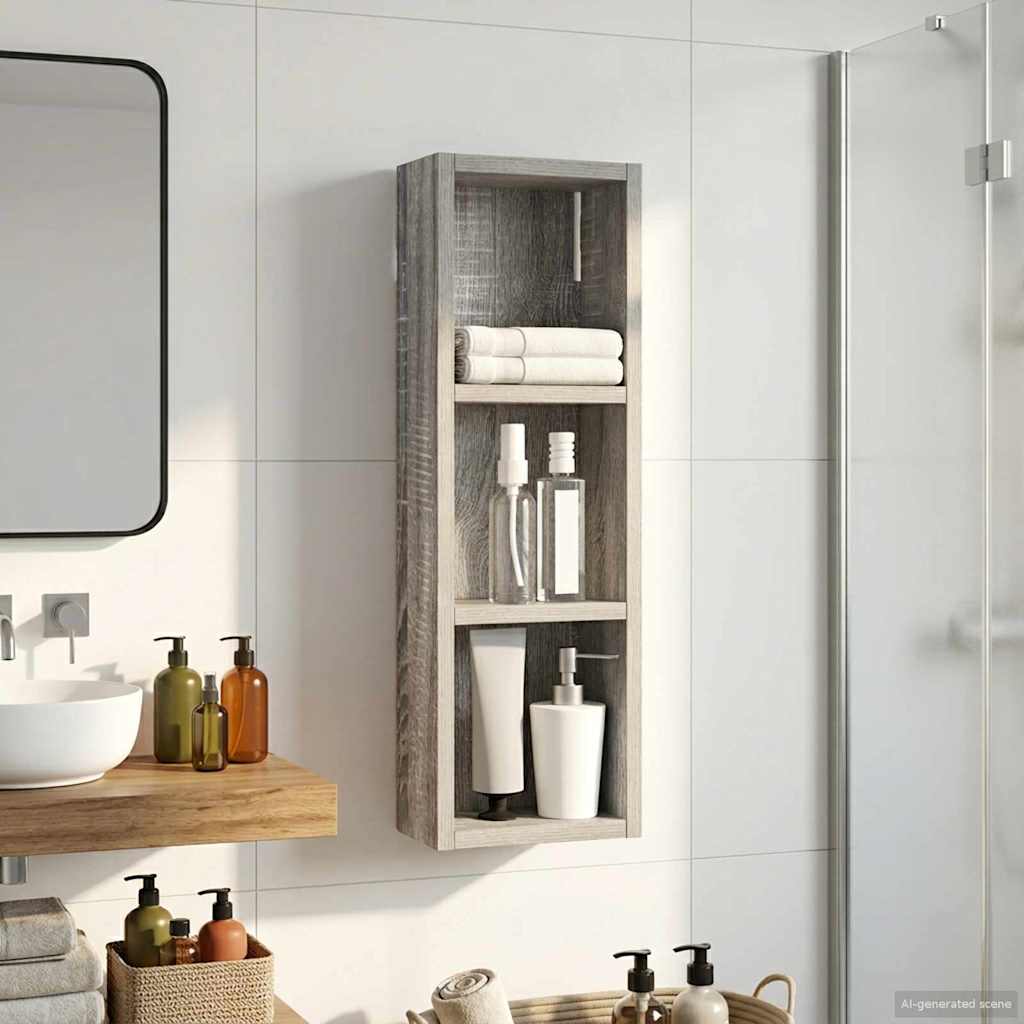 Armadio da bagno a muro Sonoma grigia 20 x 10 x 60,5 cm | homemem39