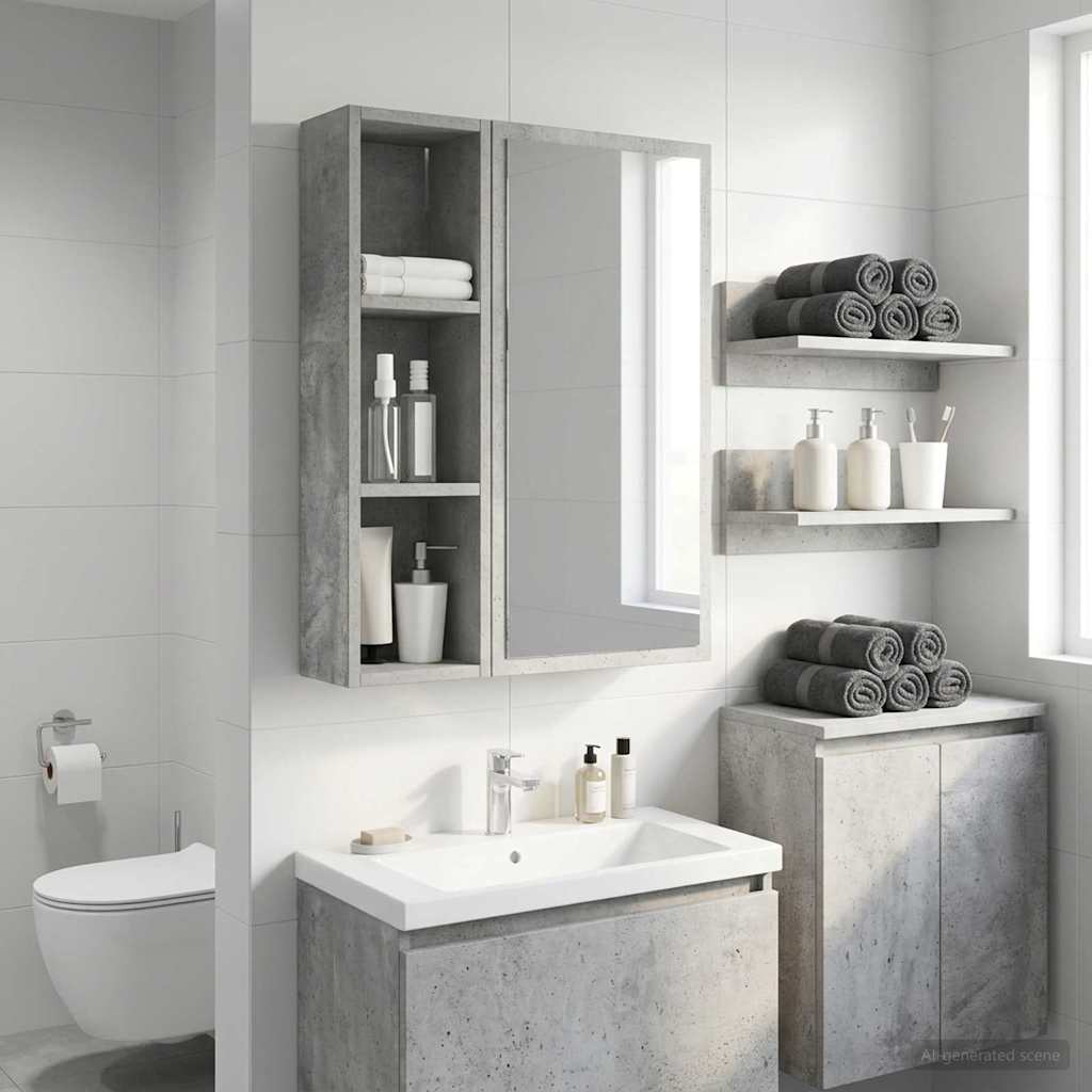 Armadio da bagno a muro Grigio Cemento 20 x 14 x 70 cm | homemem39
