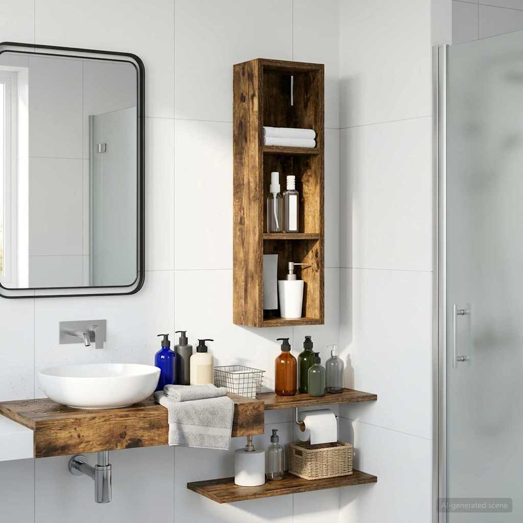 Armadio da bagno a muro Quercia Affumicata 20 x 14 x 70 cm | homemem39