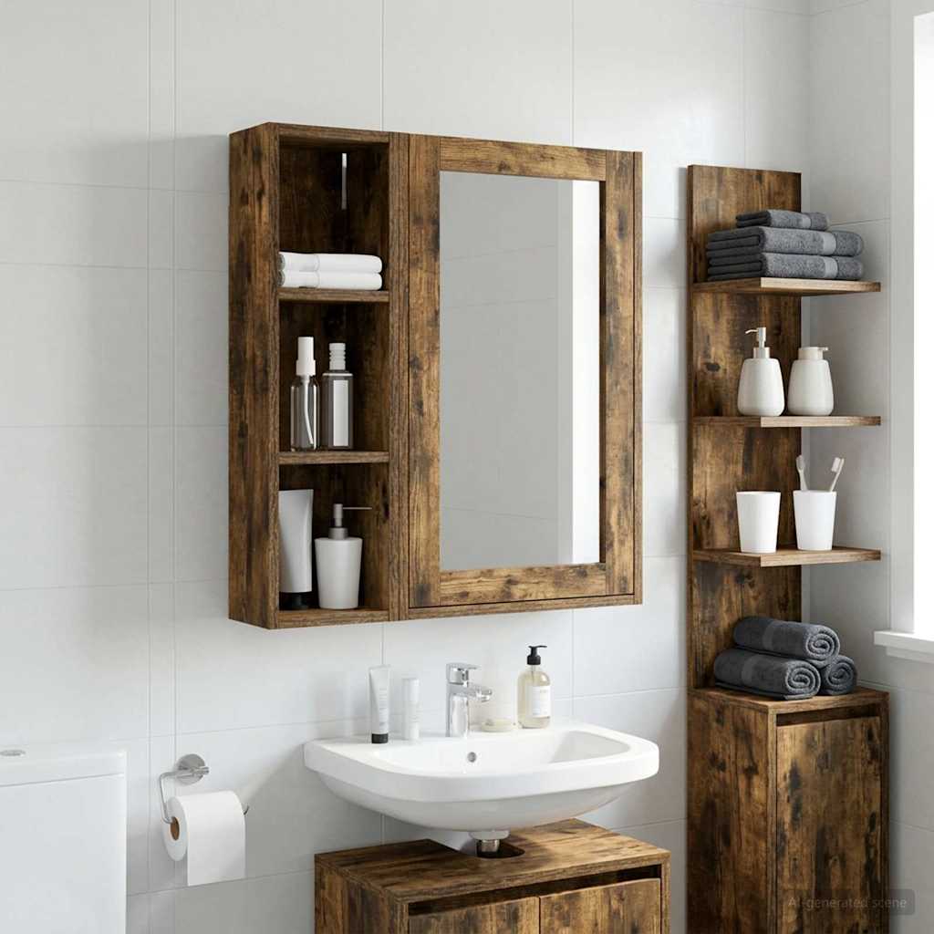 Armadio da bagno a muro Quercia Affumicata 20 x 14 x 70 cm | homemem39