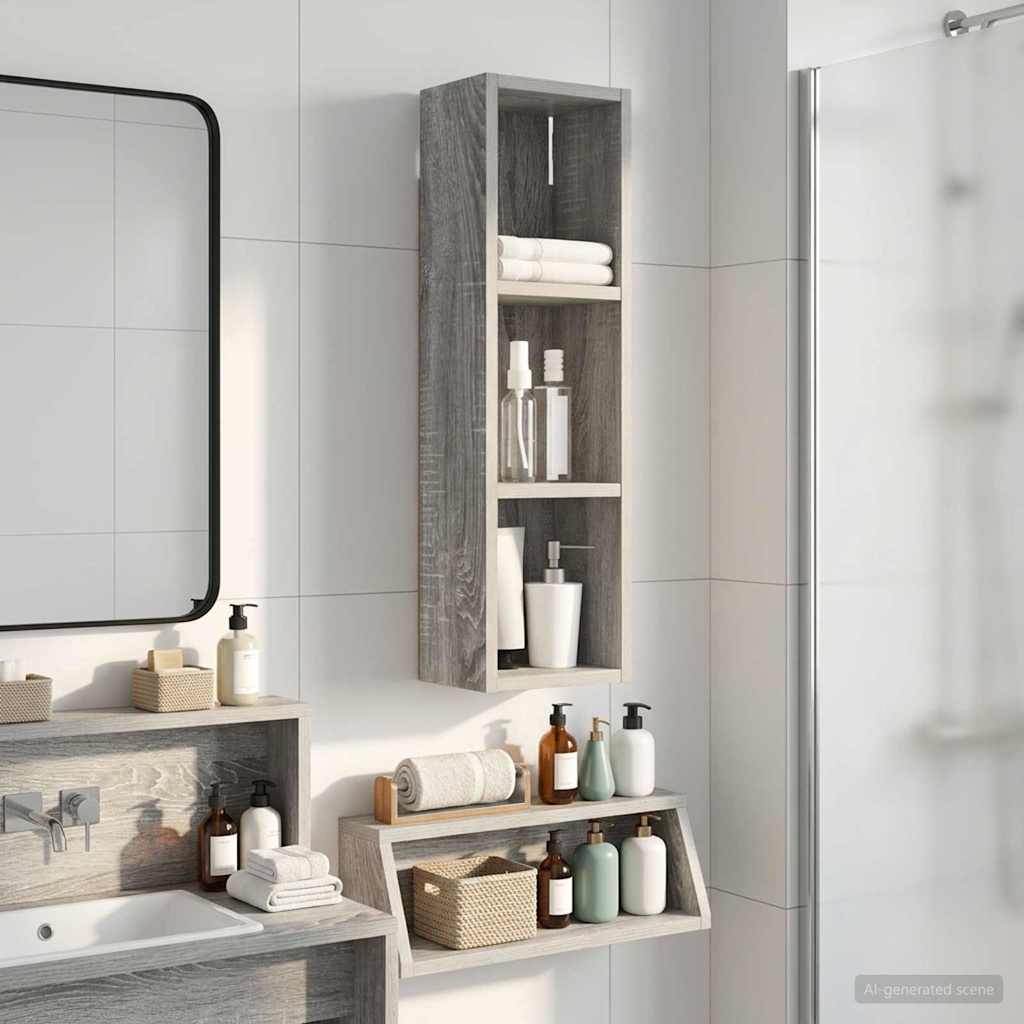 Armadio da bagno a muro Sonoma grigia 20 x 14 x 70 cm | homemem39