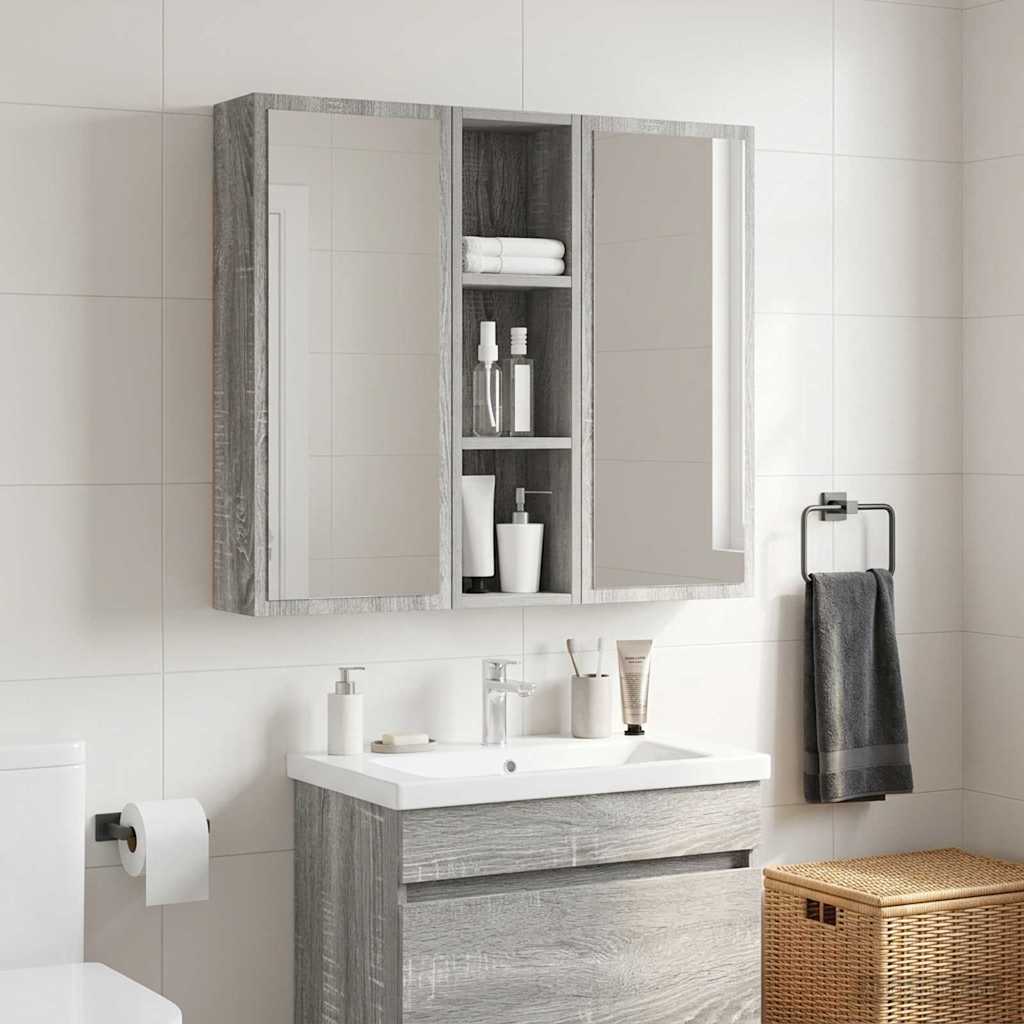 Armadio da bagno a muro Sonoma grigia 20 x 14 x 70 cm | homemem39
