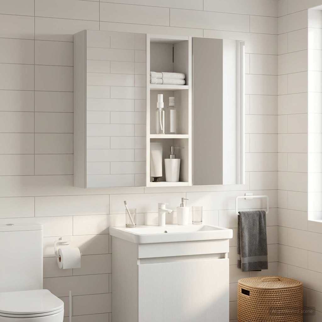 Armadio da bagno a muro Bianco 20 x 16 x 62,5 cm | homemem39
