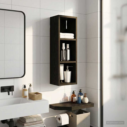 Armadio da bagno a muro Rovere Nero 20 x 16 x 62,5 cm | homemem39