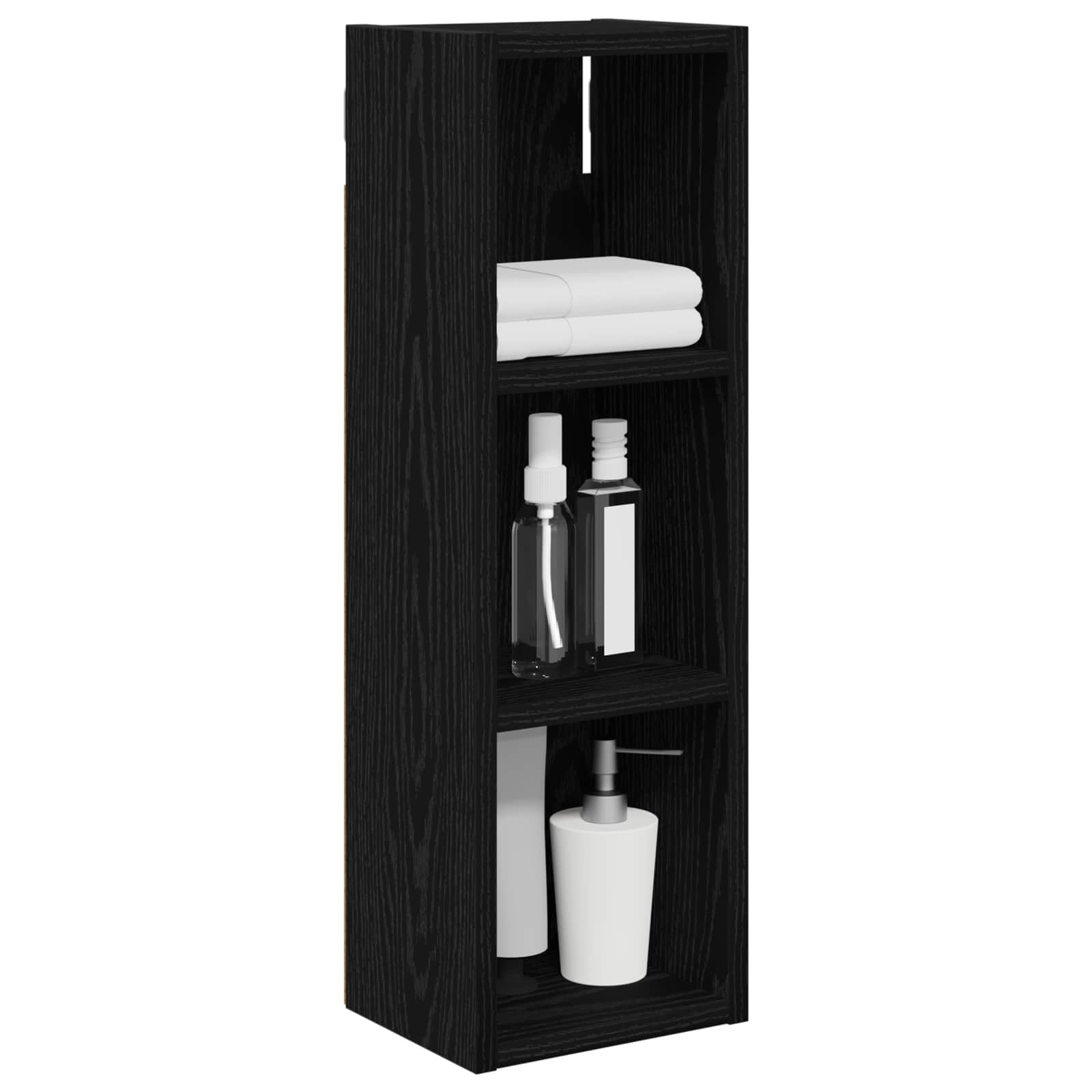 Armadio da bagno a muro Rovere Nero 20 x 16 x 62,5 cm | homemem39