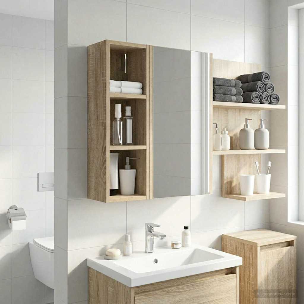 Armadio da bagno a muro Rovere Sonoma 20 x 16 x 62,5 cm | homemem39
