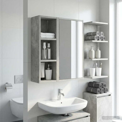 Armadio da bagno a muro Grigio Cemento 20 x 16 x 62,5 cm | homemem39