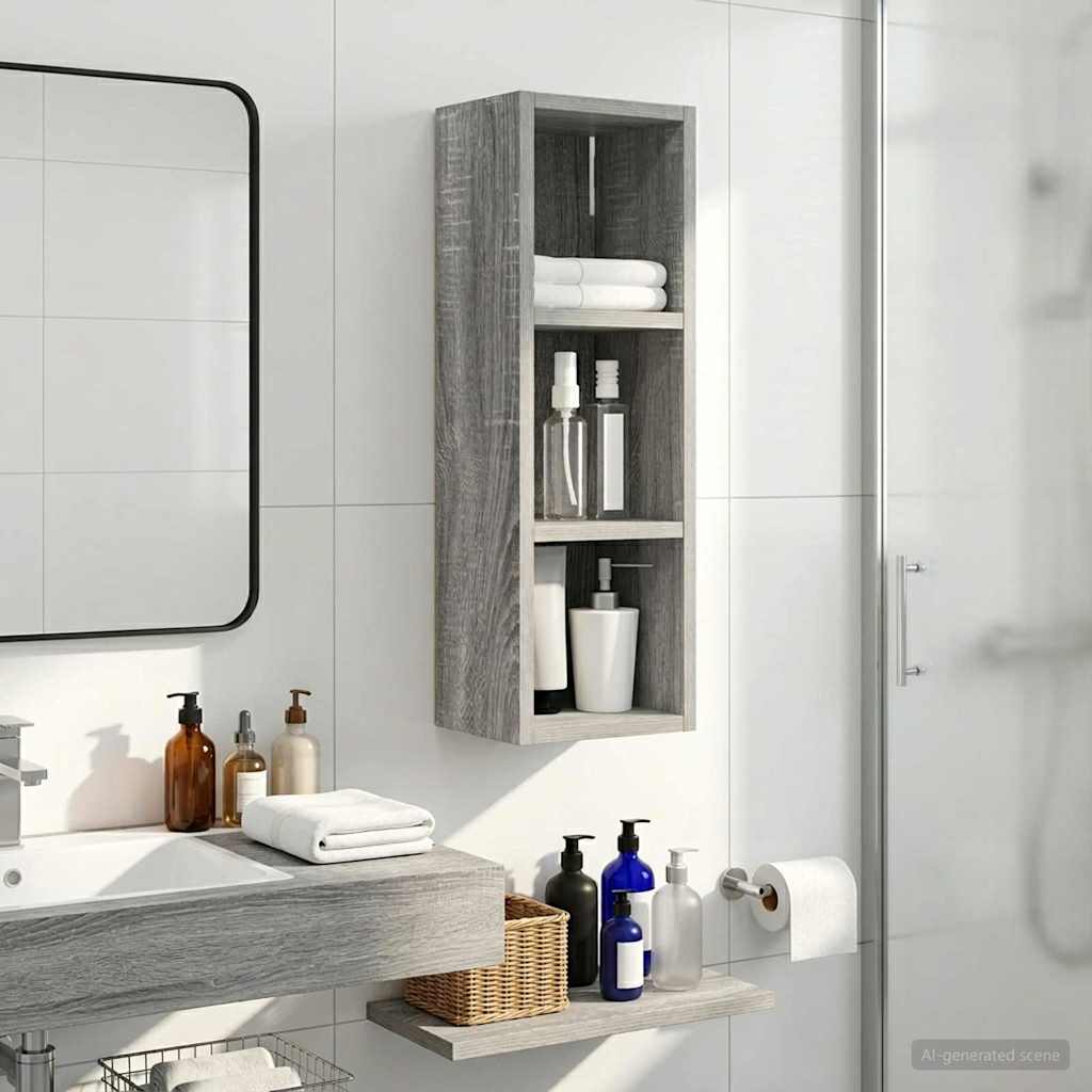 Armadio da bagno a muro Sonoma grigia 20 x 16 x 62,5 cm | homemem39