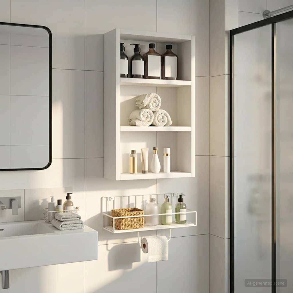 Armadio da bagno a muro con lo scaffale Bianco 30 x 10 x 50 cm | homemem39