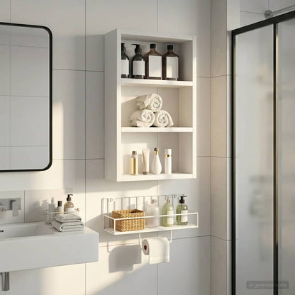 Armadio da bagno a muro con lo scaffale Bianco 30 x 10 x 50 cm | homemem39