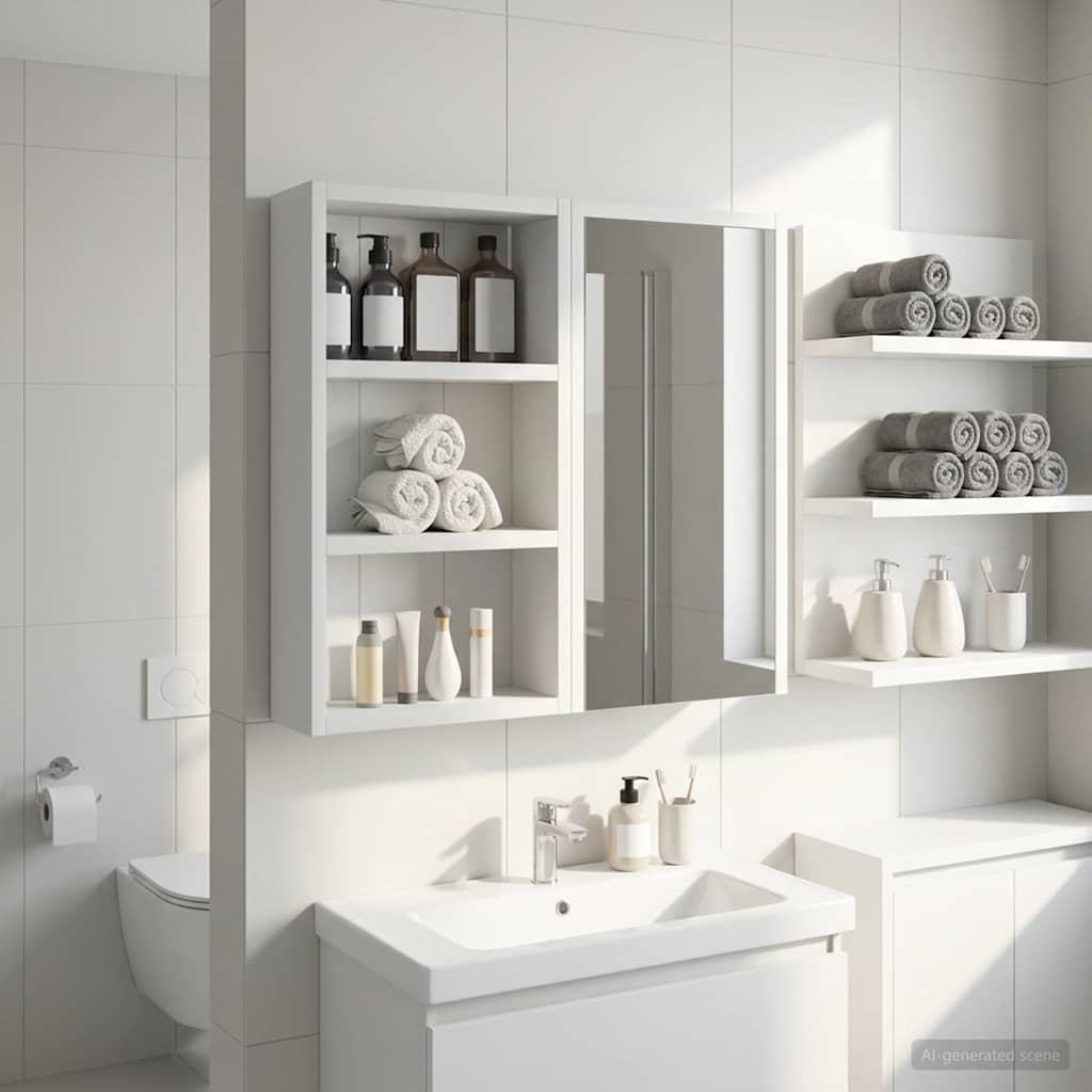 Armadio da bagno a muro con lo scaffale Bianco 30 x 10 x 50 cm | homemem39