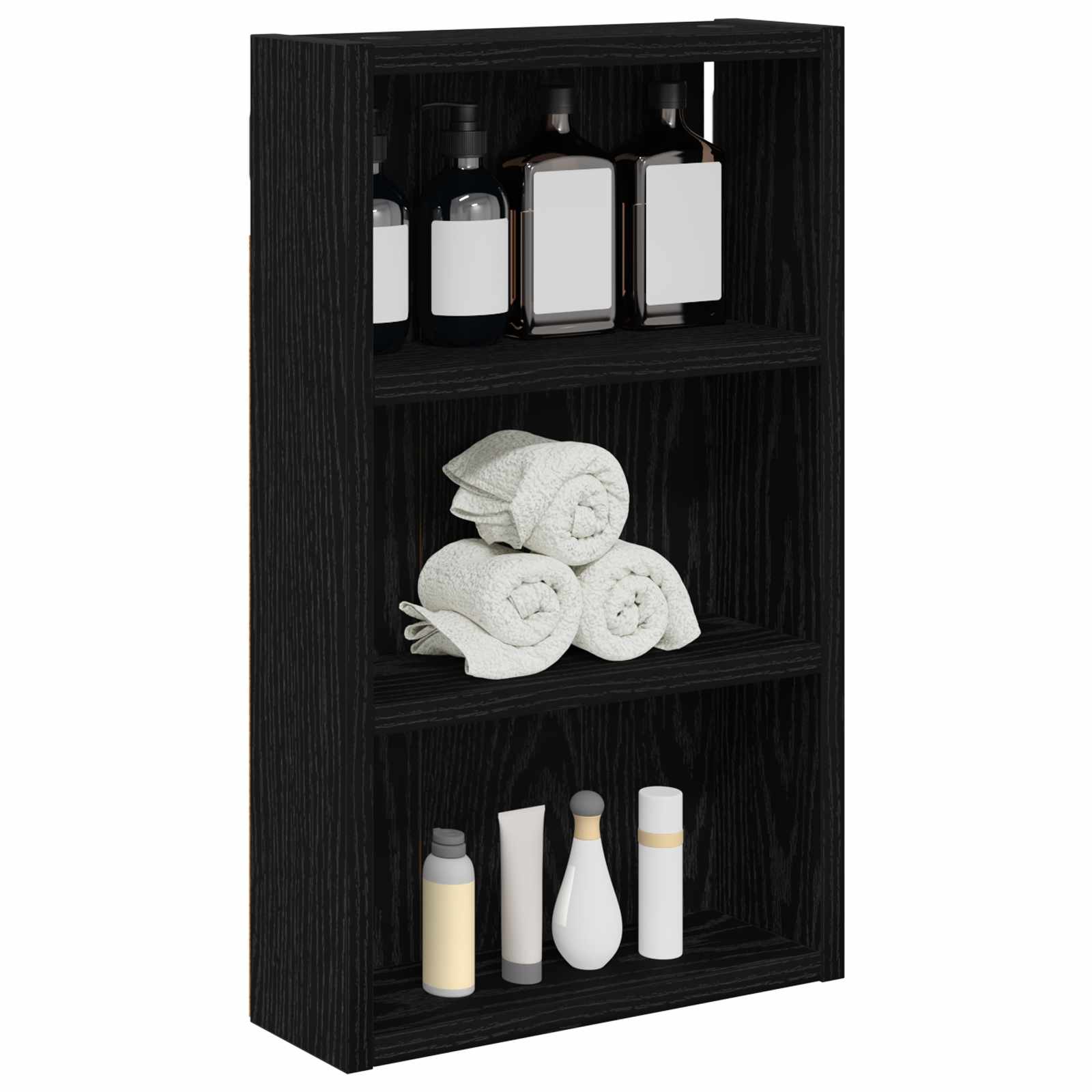 Armadio da bagno a muro Rovere Nero 30 x 10 x 50 cm | homemem39