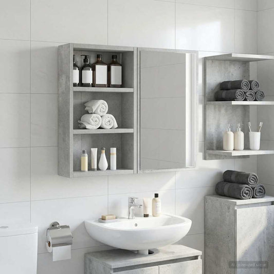 Armadio da bagno a muro Grigio Cemento 30 x 10 x 50 cm