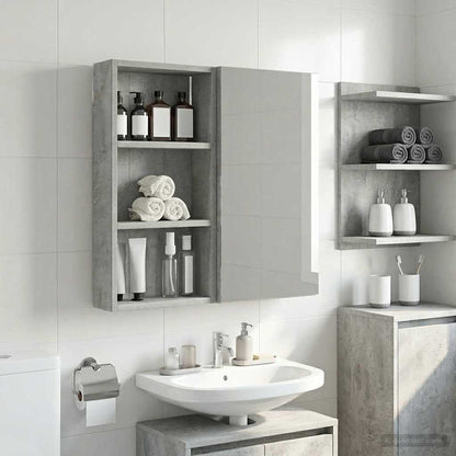 Armadio da bagno a muro Grigio Cemento 30 x 10 x 60,5 cm