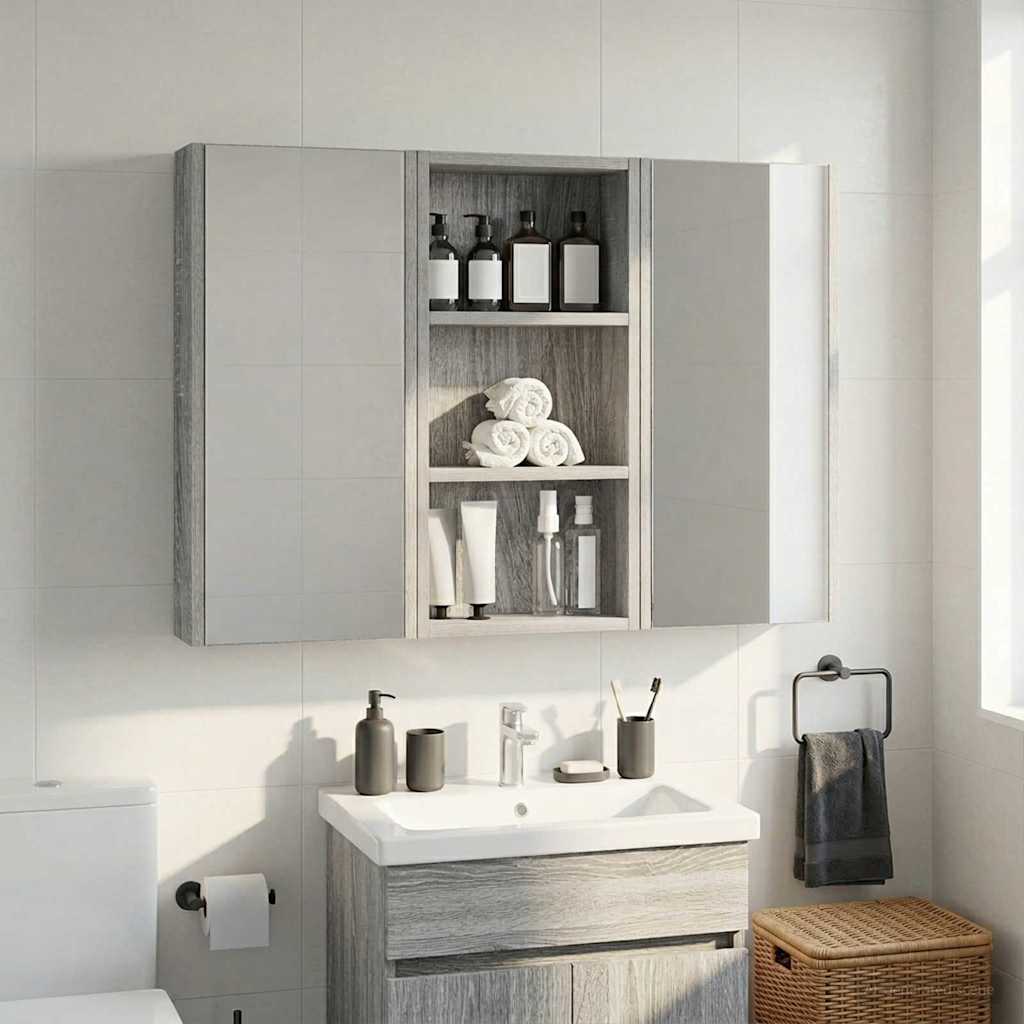 Armadio da bagno a muro Sonoma grigia 30 x 10 x 60,5 cm | homemem39