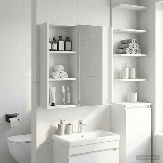 Armadio da bagno a muro con lo scaffale Bianco 30 x 14 x 70 cm | homemem39