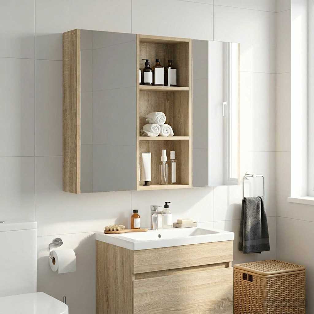 Armadio da bagno a muro Rovere Sonoma 30 x 14 x 70 cm | homemem39