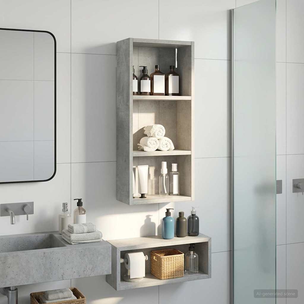Armadio da bagno a muro Grigio Cemento 30 x 14 x 70 cm