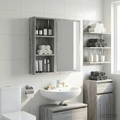 Armadio da bagno a muro Sonoma grigia 30 x 14 x 70 cm | homemem39