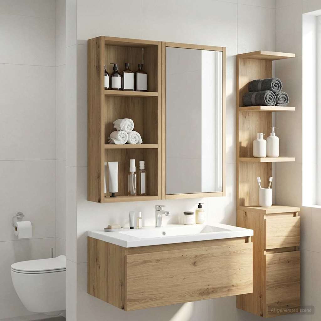 Armadio da bagno a muro Rovere Artigianale 30 x 14 x 70 cm | homemem39