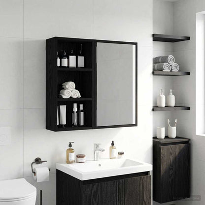 Armadio da bagno a muro Rovere Nero 30 x 16 x 62,5 cm | homemem39