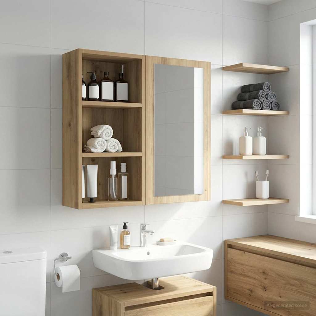Armadio da bagno a muro Rovere Artigianale 30 x 16 x 62,5 cm