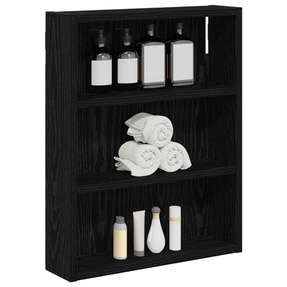 Armadio da bagno a muro Rovere Nero 40 x 10 x 50 cm