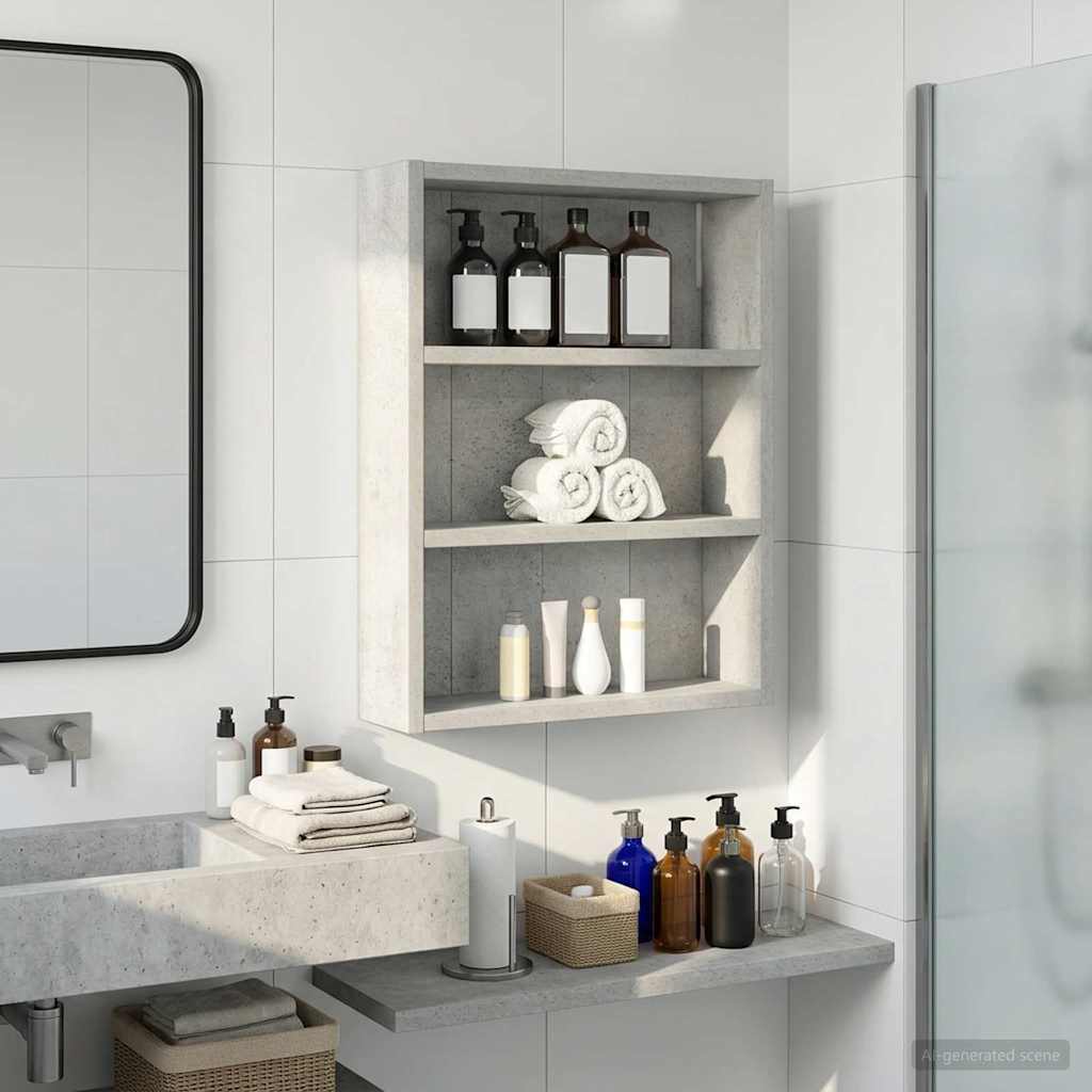 Armadio da bagno a muro Grigio Cemento 40 x 10 x 50 cm | homemem39