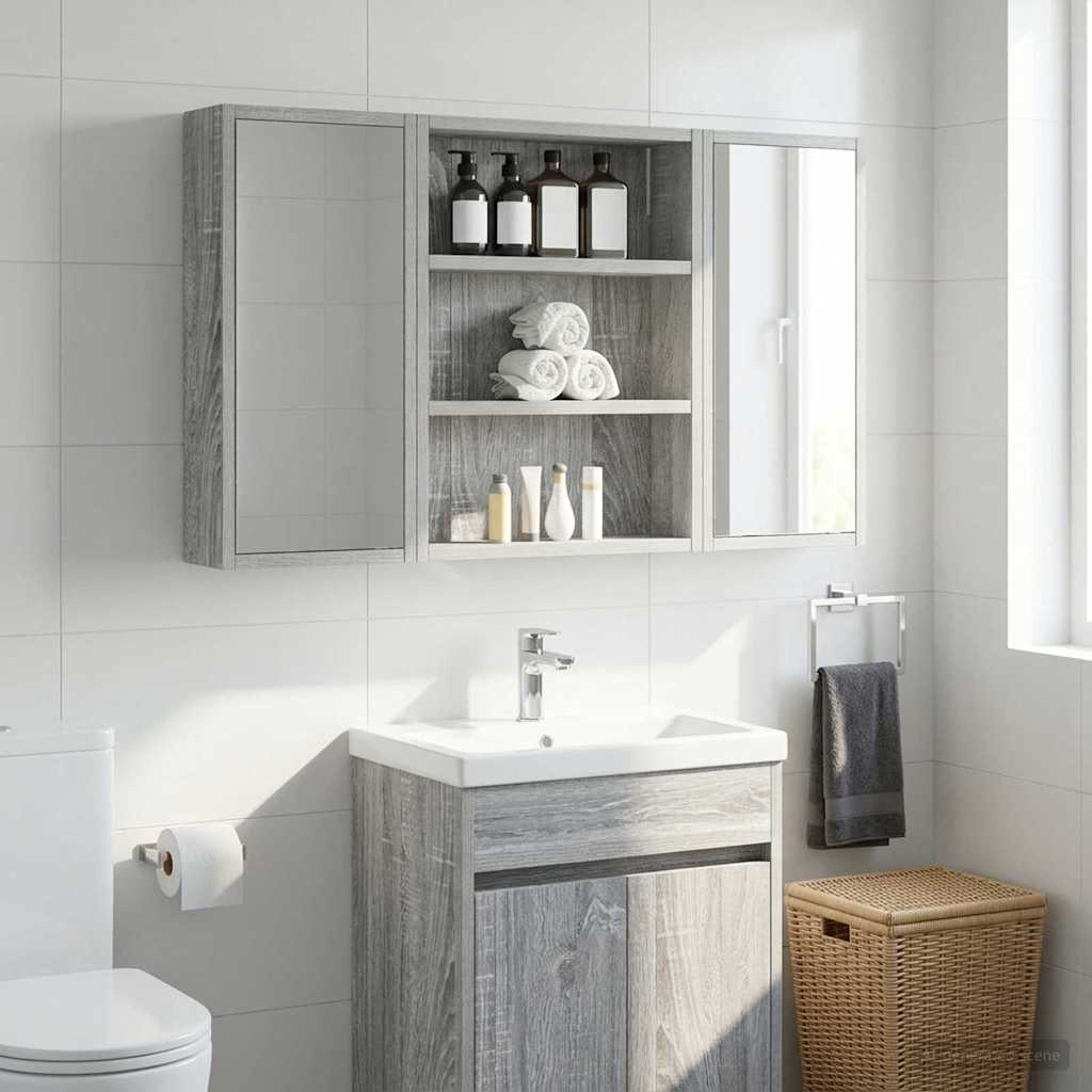 Armadio da bagno a muro Sonoma grigia 40 x 10 x 50 cm | homemem39