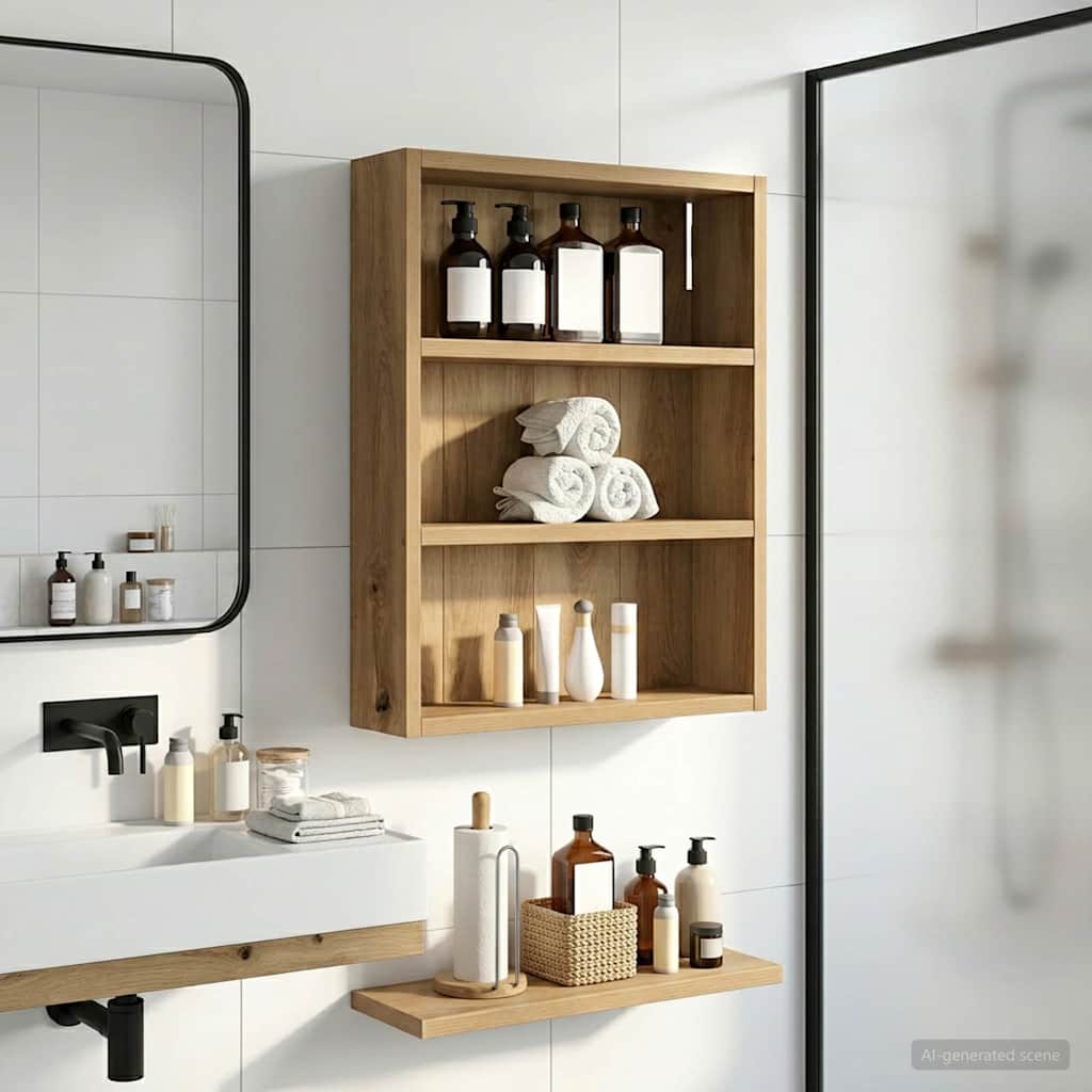Armadio da bagno a muro Rovere Artigianale 40 x 10 x 50 cm | homemem39