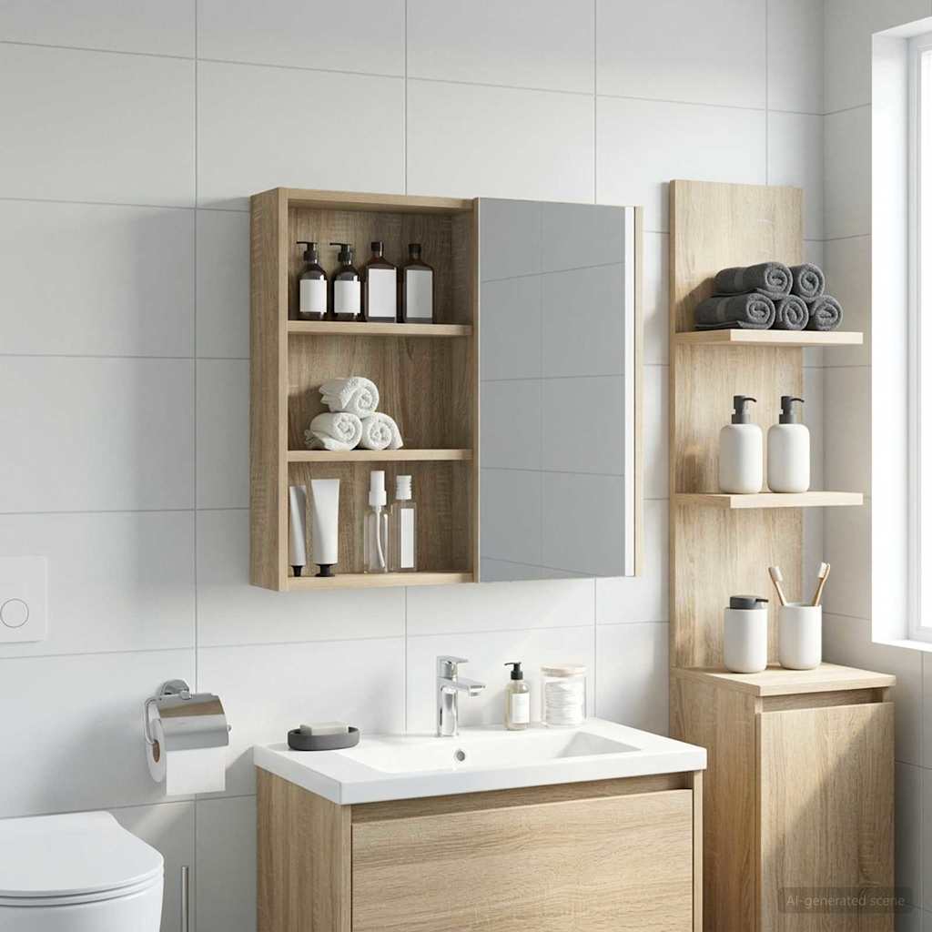 Armadio da bagno a muro Rovere Sonoma 40 x 10 x 60,5 cm | homemem39