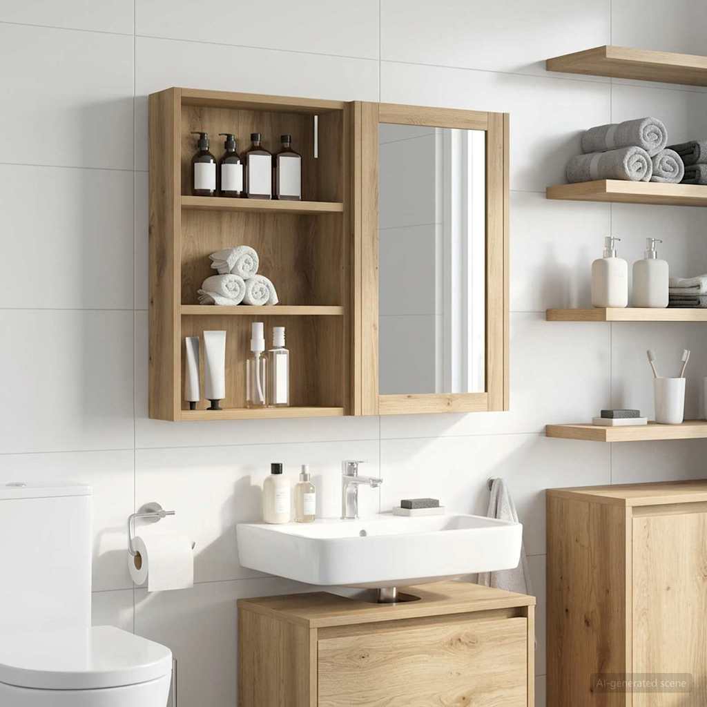 Armadio da bagno a muro Rovere Artigianale 40 x 10 x 60,5 cm | homemem39