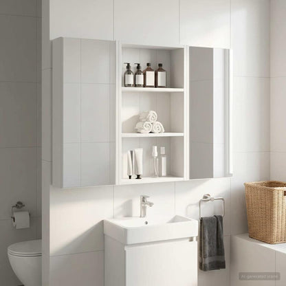 Armadio da bagno a muro con lo scaffale Bianco 40 x 14 x 70 cm | homemem39