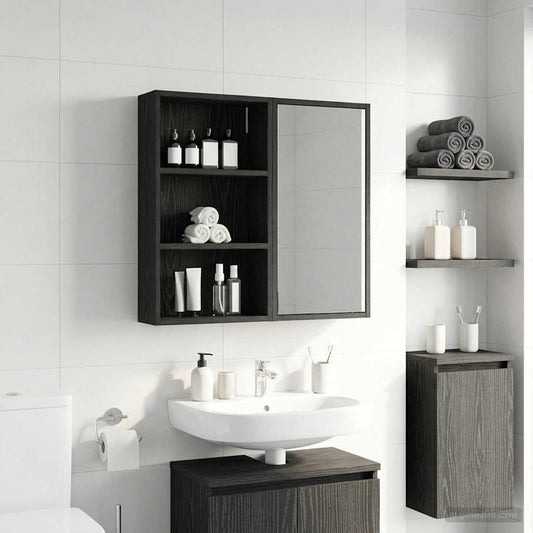 Armadio da bagno a muro Rovere Nero 40 x 14 x 70 cm | homemem39