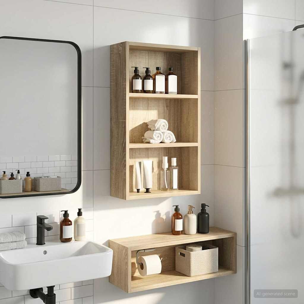 Armadio da bagno a muro Rovere Sonoma 40 x 14 x 70 cm | homemem39