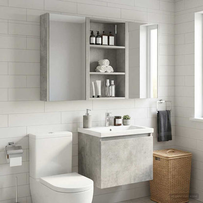 Armadio da bagno a muro Grigio Cemento 40 x 14 x 70 cm | homemem39