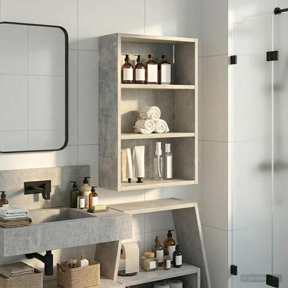 Armadio da bagno a muro Grigio Cemento 40 x 16 x 62,5 cm