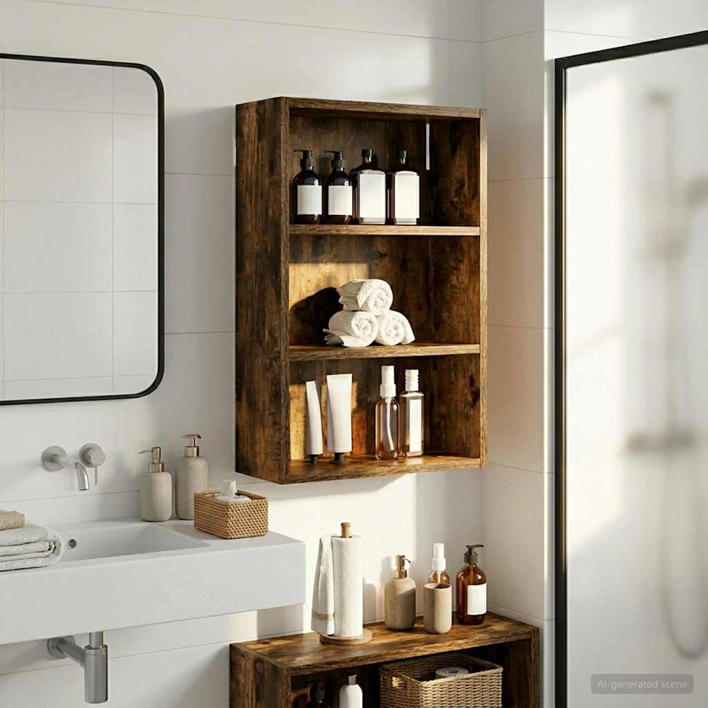 Armadio da bagno a muro Quercia Affumicata 40 x 16 x 62,5 cm | homemem39