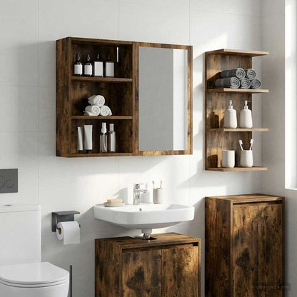 Armadio da bagno a muro Quercia Affumicata 40 x 16 x 62,5 cm | homemem39