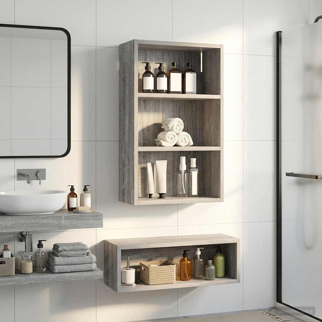 Armadio da bagno a muro Sonoma grigia 40 x 16 x 62,5 cm