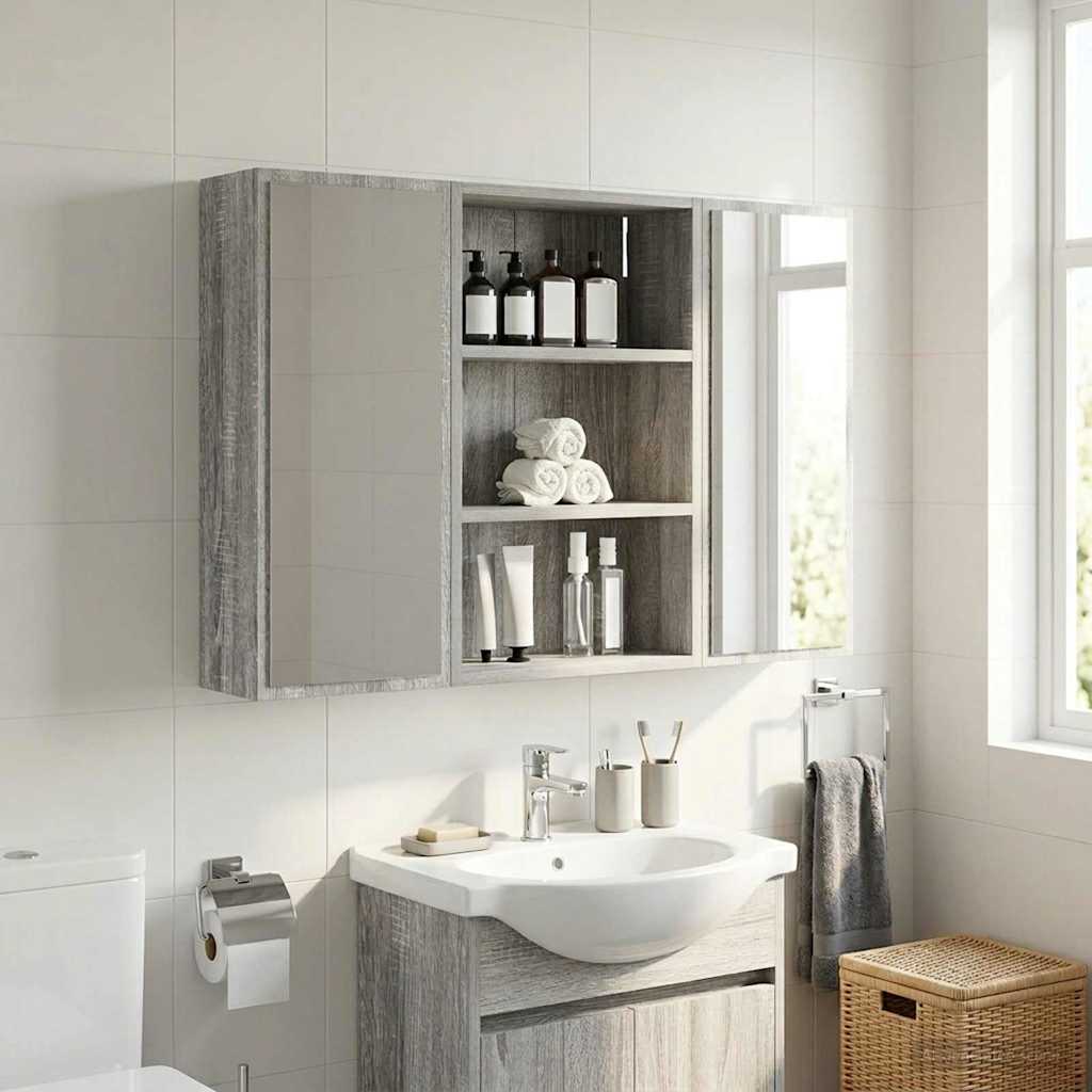 Armadio da bagno a muro Sonoma grigia 40 x 16 x 62,5 cm