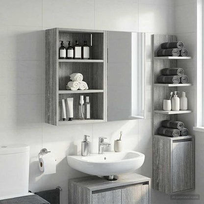 Armadio da bagno a muro Sonoma grigia 40 x 16 x 62,5 cm
