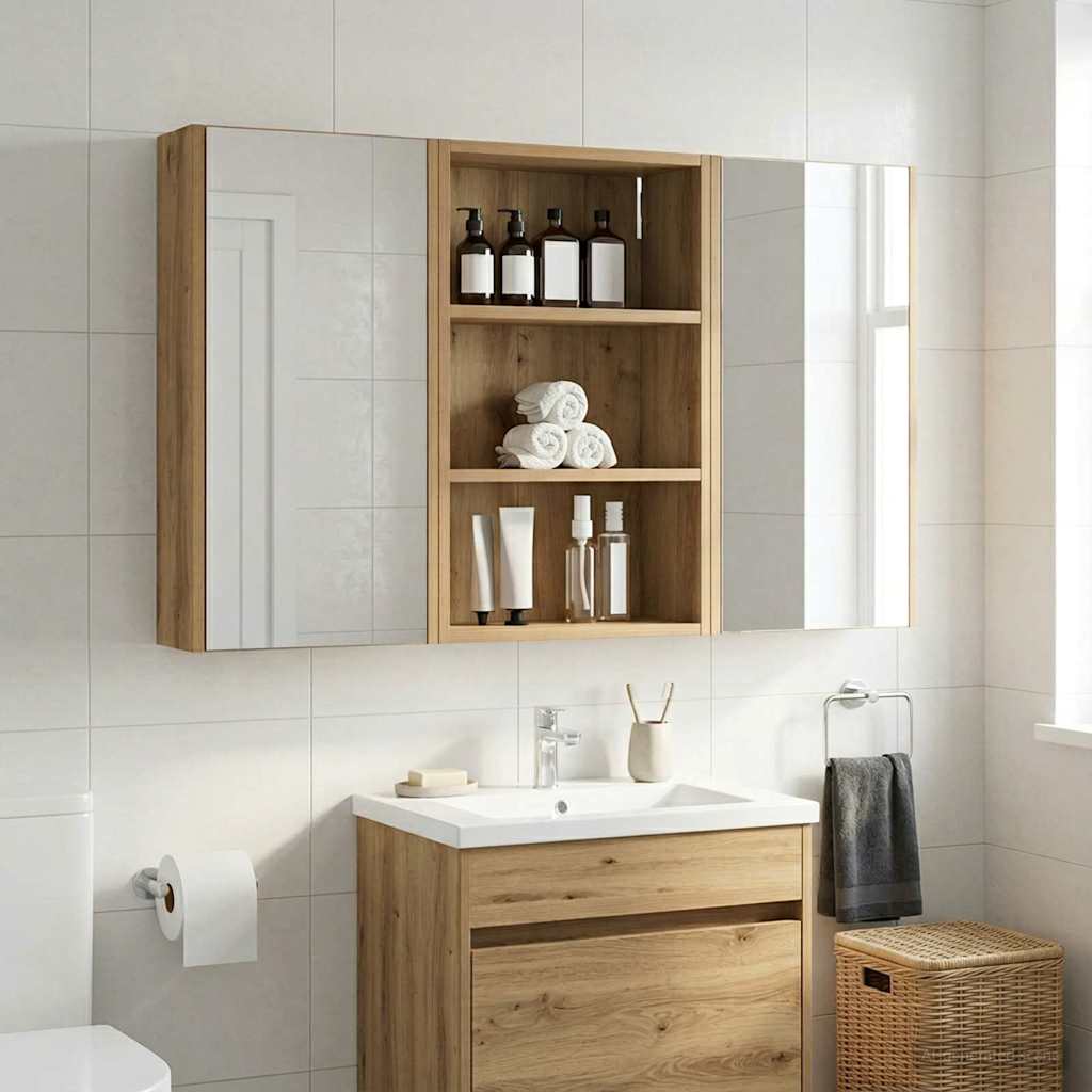 Armadio da bagno a muro Rovere Artigianale 40 x 16 x 62,5 cm | homemem39