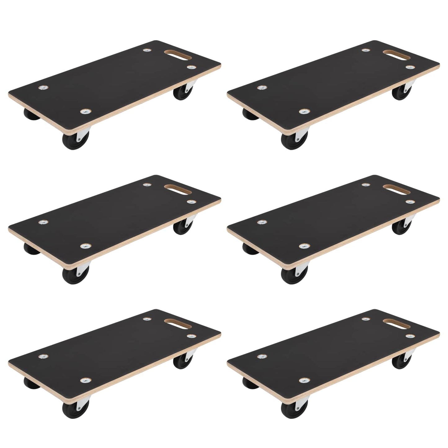 Carrello di Trasporto 6 pcs Grigio Legno compensato