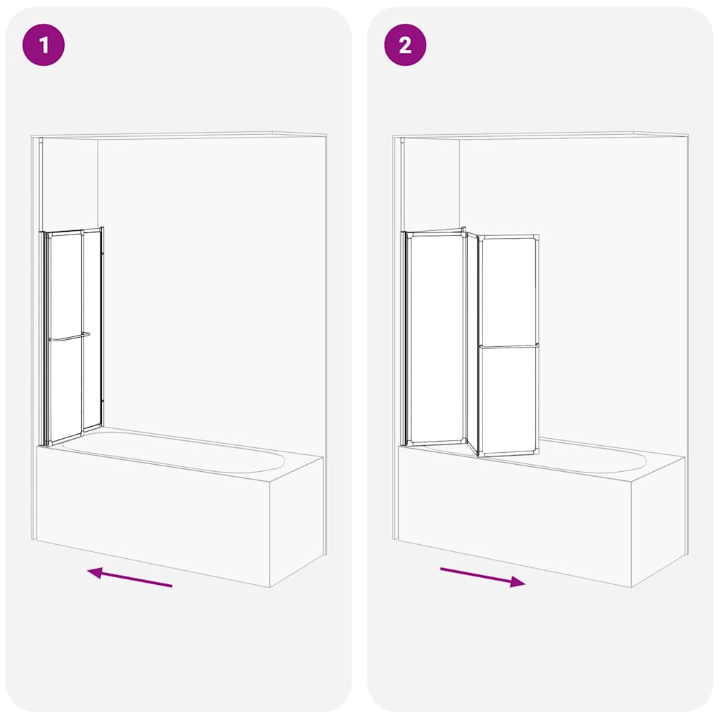 Schermo da Bagno Glassato 120 x 70 x 137 cm Alluminio | homemem39