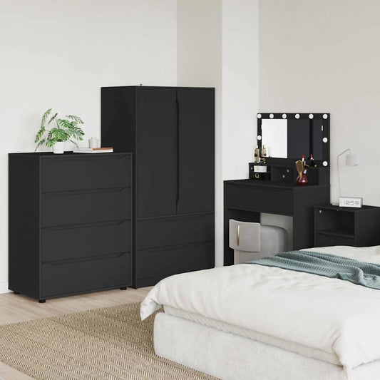 Armadi di Stoccaggio Nero 80 x 48 x 105 cm Legno multistrato | homemem39
