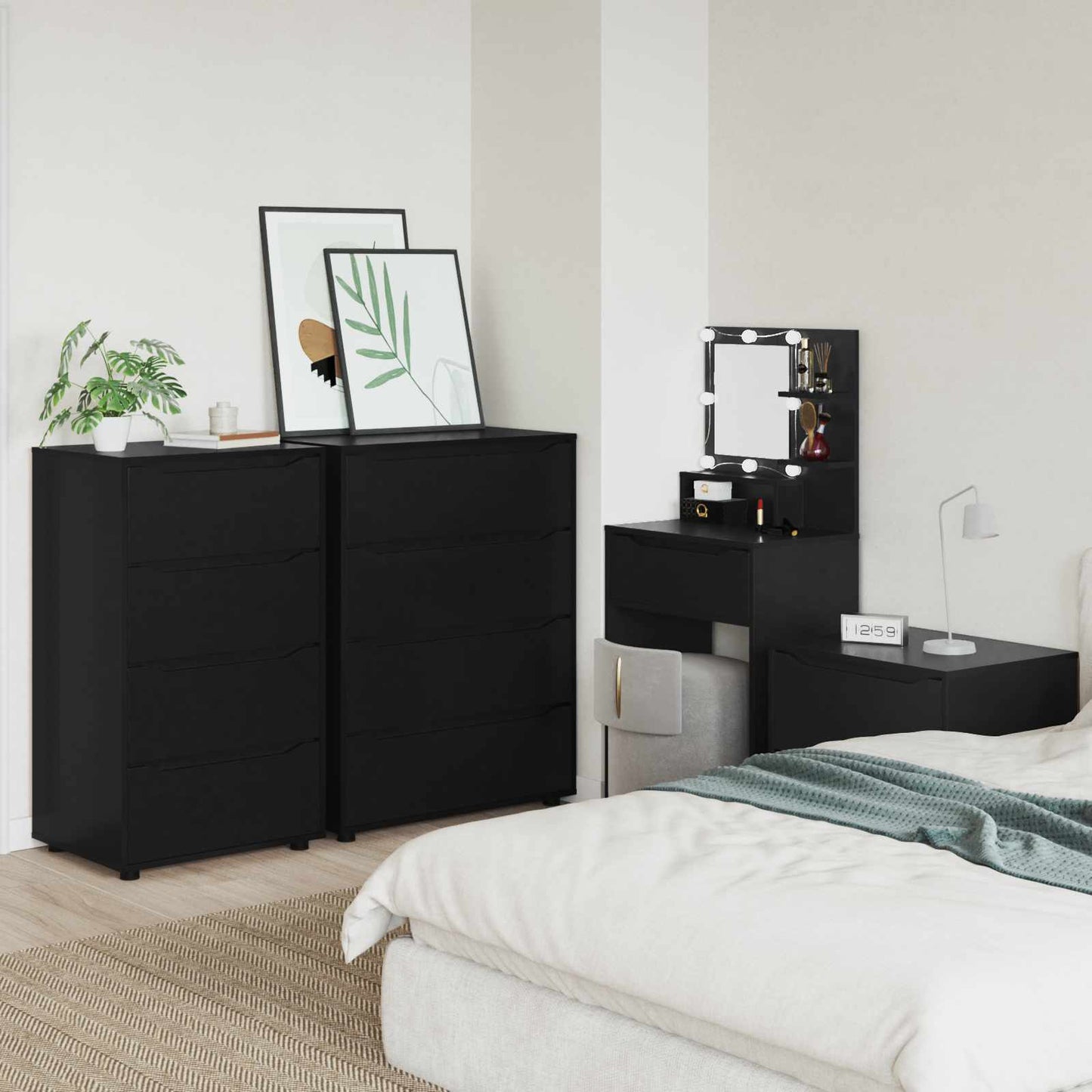 Armadi di Stoccaggio 60 x 48 x 105 cm Legno ingegnerizzato Nero